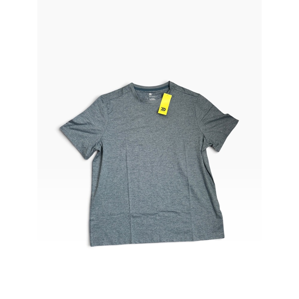 All in Motion Mens Soft Stretch Short Sleeve T-Shirt Blue Heather L UPF 50+ NEW